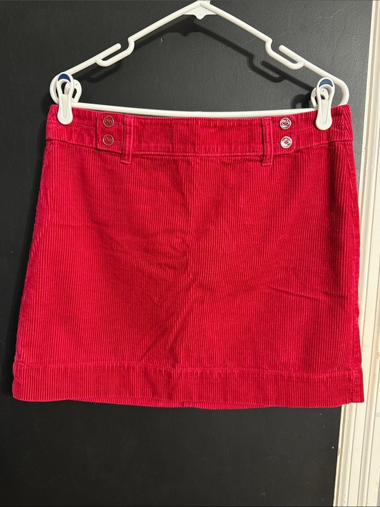 LOFT Dresses & Skirts - LOFT Cherry Red Corduroy Mini Skirt Patriotic Holiday Size: 8
